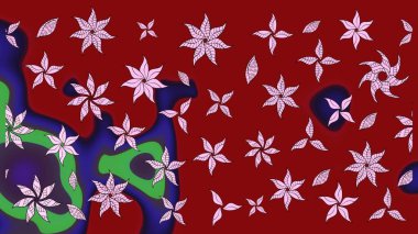 Yumuşak, bahar çiçekli arka plan. Kırmızı renkte çiçekler. Raster çiçek desenli ve çiçekli..