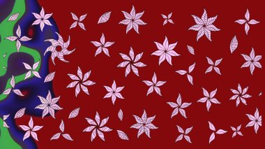 Raster. Kırmızı renkte güzel çiçekler, suluboya desenli eskiz deseni, duvar kağıdı, kart veya kumaş için fayanslı..