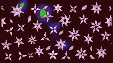 Raster Çiçek İllüstrasyonu 'nun şirin tekstili. Kahverengi renkli etnik çiçeklerle zarif bir eskiz deseni..