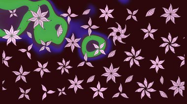 Modaya uygun kumaş deseni. Düz Çiçek Elementleri Tasarımı. Renkli Yaz Temalı eskiz kalıbı. Sevimli çiçek raster deseni.