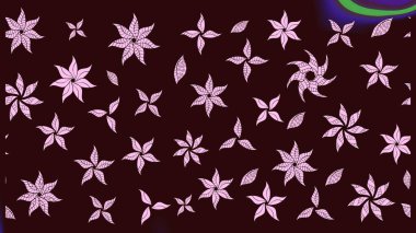 Çiçek süslemeli çizim deseni. Raster illüstrasyonu. Kahverengi renkte çiçekler.