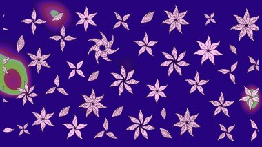 Düz Çiçek Elementleri Tasarımı. Raster Modaya uygun kumaş deseni. Renkli Bahar Teması eskiz kalıbı. Mavi renkli şirin çiçek deseni.