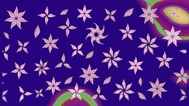 Çiçekli el çizimi çizimi deseni. Modern gösterişli mavi raster arka plan duvar kağıdı çizimi klasik çizgili iz sürme desenli çiçekler, çiçekli süsler.