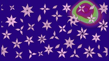 Mavi renkli çiçekler. Raster illüstrasyonunda çiçek deseni çizimi.