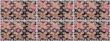 Düz Çiçek Elementleri Tasarımı. Çocuk stili. Renkli Bahar Temalı Kusursuz Arkaplan. Çiçekli pürüzsüz raster arka plan.