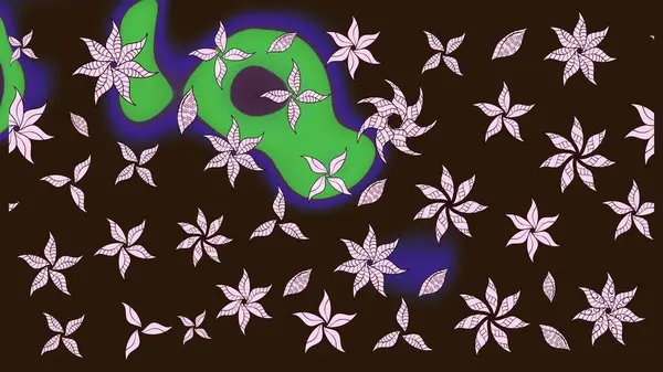 Renkli Bahar Teması eskiz kalıbı. Çiçek desenli eskiz, yaz çiçekleri. Düz Çiçek Elementleri Tasarımı. Kahverengi renkte çiçekler.