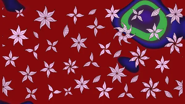 Bahar mevsimi. Kırmızı renkte çiçekler. Nazik romantik baskı. Tatil havası. Raster güzel bir çiçek deseni çiziyor..