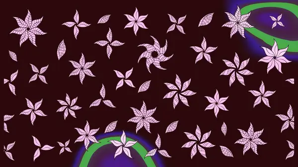 Kahverengi renkli çiçekler. Çiçek deseni. Raster illüstrasyonu. Kahverengi renkte çiçek eskizi. Şatafatlı bahar bahçesi dokusu.