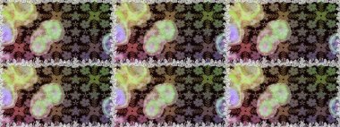 Kusursuz desen. Renkli süs kenarı. Raster illüstrasyonu. Tarafsız renklerde. Hint süsü. Çiçek duvar kağıdı.