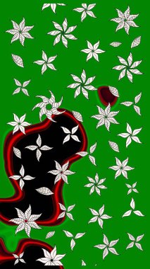 Çiçekli yeşil renkte bir çiçek deseni çiz. Suluboya tarzında yeşil renkte çiçekler.