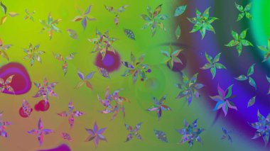 Sabıka fotoğraflarında, bebek kıyafetlerinde, duvar kâğıtlarında, paket kutularında falan kullanılabilir. Zarif, parlak ve eskiz yeşil çiçek deseni tasarımı.