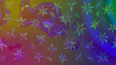 Renkli Bahar Teması eskiz kalıbı. Kahverengi renkli çiçekler. Düz Çiçek Elementleri Tasarımı. Çiçek desenli eskiz, yaz çiçekleri..