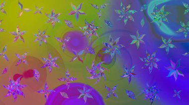 Mor renkli çiçekler. Raster illüstrasyonu. Çizim çiçek deseni duvar kağıdı için kullanılabilir.