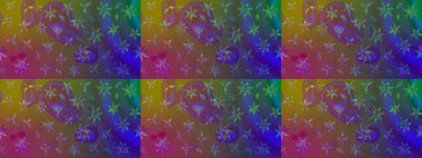 Raster illüstrasyonundaki çiçek desenli çizim. Kahverengi renkte çiçekler.