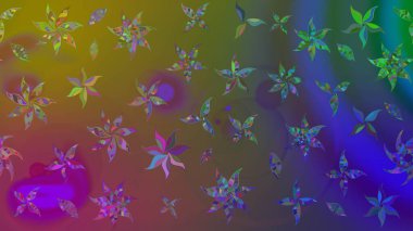 Raster illüstrasyonu. Tekstil veya kitap kapakları, imalat, duvar kağıtları, baskı, hediye paketi ve yapıştırma kitabı için çiçek eskizi geçmişi. Küçük ölçekli çiçeklerdeki basit sevimli desen.