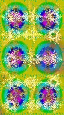 Raster illustration. Christmas festive background. Christmas snowflake of decoration on snow.