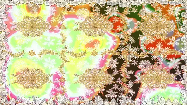 Altın elementlerle nötr renklerde altın desen. Klasik klasik klasik arka plan. Kusursuz klasik raster altın desenli. Geleneksel oryantasyon süsü.