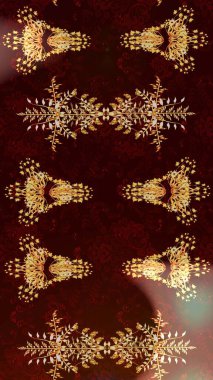 Kahverengi, siyah ve bej renkli çiçekler. Renkli Yaz Temalı eskiz kalıbı. Düz Çiçek Elementleri Tasarımı. Raster illüstrasyonunda çiçek deseni çizimi.