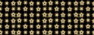 Küçük çiçekteki sevimli çiçek deseni. Siyah, sarı ve kahverengi renkte çiçekler.