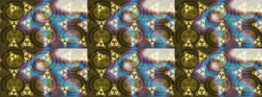 Renkli arka planda izole tatlı kar taneleri. Soyut mandala ya da tuhaf kar tanesi çizgisi sanat tasarımı. Raster illüstrasyonu.