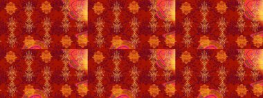 Çizim çiçek deseni duvar kâğıdı olarak kullanılabilir. Raster illüstrasyonu. Kırmızı, turuncu ve mor renkte çiçekler.