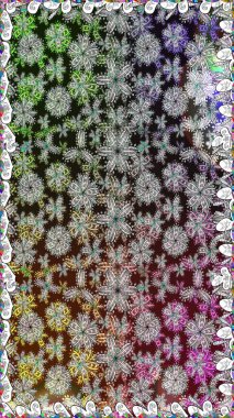 Renkli Bahar Temalı Kusursuz Arkaplan. Düz Çiçek Elementleri Tasarımı. Raster illüstrasyonunda kusursuz çiçek deseni. Güzel kumaş deseni.