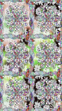 Renkli Bahar Temalı Kusursuz Arkaplan. Çiçeksel fantezi tasarımı, parlak bir arka planda, kusursuz bir desen. Düz Çiçek Elementleri Tasarımı.