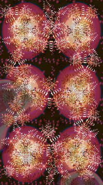 Tekstil için Lacy Fashion Print. Kumaş veya Duvar Kağıdı Tasarımı. Lace Snowflakes 'in etnik kökü. Raster illüstrasyonu. Mandalas 'ın dekoratif dokusu. Stilize Çiçekler. Halk Biçimi.