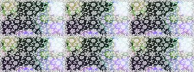 Motley illüstrasyonu. Gri çiçekli bahar çiçekleri. Küçük renkli çiçekler. Küçük çiçekte güzel bir desen. Moda baskıları için zarif bir şablon.