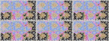 Paisleys zarif çiçek desenli dikdörtgen arka plan duvar kâğıdı illüstrasyonlu klasik stil, modern 3D çizgili sanat altın ve gri desenli çiçek yaprakları ve süslemeleri..