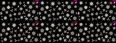 Şirin çiçek elementleri. Raster illüstrasyonu. Taslak desenli, modaya uygun kumaş deseni. Renkli Bahar Teması eskiz kalıbı. Düz Çiçek Elementleri Tasarımı.