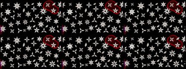 Siyah renkli çiçek desenli eskiz. Suluboya tarzında siyah renkte çiçekler.