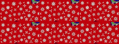 Düz Çiçek Elementleri Tasarımı. Raster. Renkli Bahar Teması çizim şablonu.