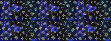 Gri renkli güzel bir tekstil. Suluboya çiçekli çiçek deseni. Raster illüstrasyonu.