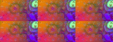 Turuncu renkte şirin çiçekler. Moda baskısı, albüm, ambalaj kağıdı ve duvar kağıdı için zarif dekoratif süslemeler. Küçük çiçekli basit bir çiçek çizimi. Raster illüstrasyonu.