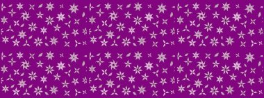 Çiçek süslemeli çizim deseni. Raster illüstrasyonu. Mor renkte çiçekler.