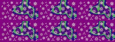 Kıvırcık, parlak örgü. Çiçek çelengi. Güzel, parlak, pürüzsüz kumaş, tuval. Eski moda arka plan. Desen, çizim, çiçek sınırı. Raster illüstrasyonu.