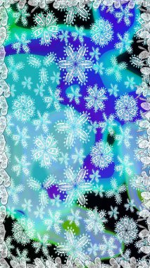 Raster illüstrasyonunda kusursuz çiçek deseni. Mavi ve nötr renkte çiçekler.