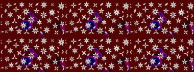 Raster illüstrasyonundaki çiçek desenli çizim. Kırmızı renkte çiçekler.