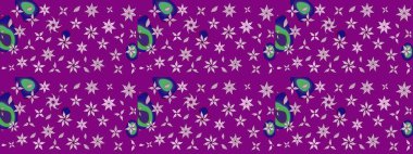 Raster deseni. Çiçekli çiçek deseni, suluboya. Süslü kumaş deseni.