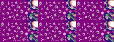 Raster illüstrasyonu. Çiçekli karalama şeklinde Raster çiçek deseni. Yumuşak, yaz çiçekleri mor renkte.
