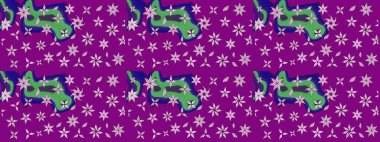 El çizimi. Çiçekli, yapraklı, çiçek desenli eskiz. Raster illüstrasyonu.