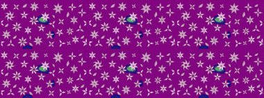 Sabıka fotoğraflarında, bebek kıyafetlerinde, duvar kâğıtlarında, paket kutularında falan kullanılabilir. Zarif, parlak ve eskiz mor çiçek desenli.