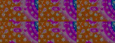 Kahverengi renkte yaz çiçekleri. Küçük çiçekteki sevimli çiçek deseni. Raster deseni. Raster illüstrasyonu.