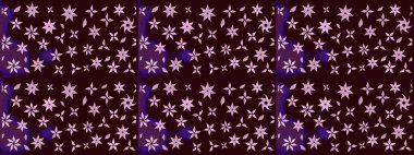 Millefleur 'lar. Küçük kahverengi çiçekli oldukça eski bir besin torbası deseni. Tekstil, kumaş, kapaklar, duvar kağıtları, baskı, paket, koleksiyon defteri, örgü, dekupaj için çiçek arkaplanı..