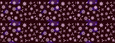 Raster illüstrasyonu. Kahverengi renklerde. Raster deseni. Soyut çiçek çizim kalıbı arka planı. Küçük çiçekte sevimli çiçek deseni var..