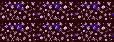 Çiçeksel çizim kalıbının yansıması. Vadinin çiçekleri kahverengi renklerde.