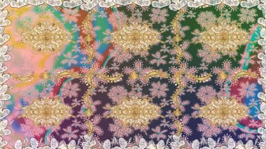 Raster altın pürüzsüz desen. Tarafsız renklerde kusursuz desen. Kusursuz altın desenli bukleler. Doğu tarzında altın elementler arabesk.