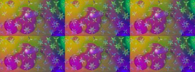 Düz Çiçek Elementleri Tasarımı. Renkli Bahar Teması eskiz kalıbı. Raster güzel kumaş deseni çiziyor. Çiçek deseni.