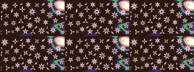 Küçük çiçekteki sevimli çiçek deseni. Robot resim. Raster illüstrasyonu.